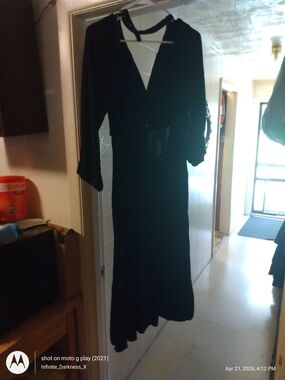 Lia Black Top with Neck Label Maternity Wear Snaps At Breat-line For Breastfeed